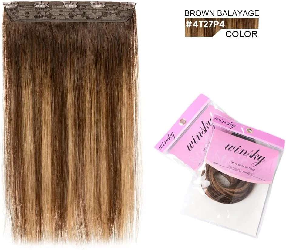 اکستنشن موی طبیعی وینسکی - یک تکه موی قهوه ای بالیاژ ریمی کلیپسی 70 گرمی برای خانم ها (14 اینچ، 4T27P4) اکستنشن موی طبیعی وینسکی - یک تکه موی قهوه ای بالیاژ ریمی کلیپسی 70 گرمی برای خانم ها (14 اینچ، 4T27P4)
