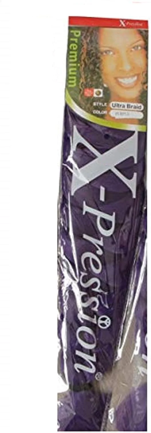 اکستنشن مو بافتنی مصنوعی X-Pression Ultra Braid (بنفش، 82 اینچ)