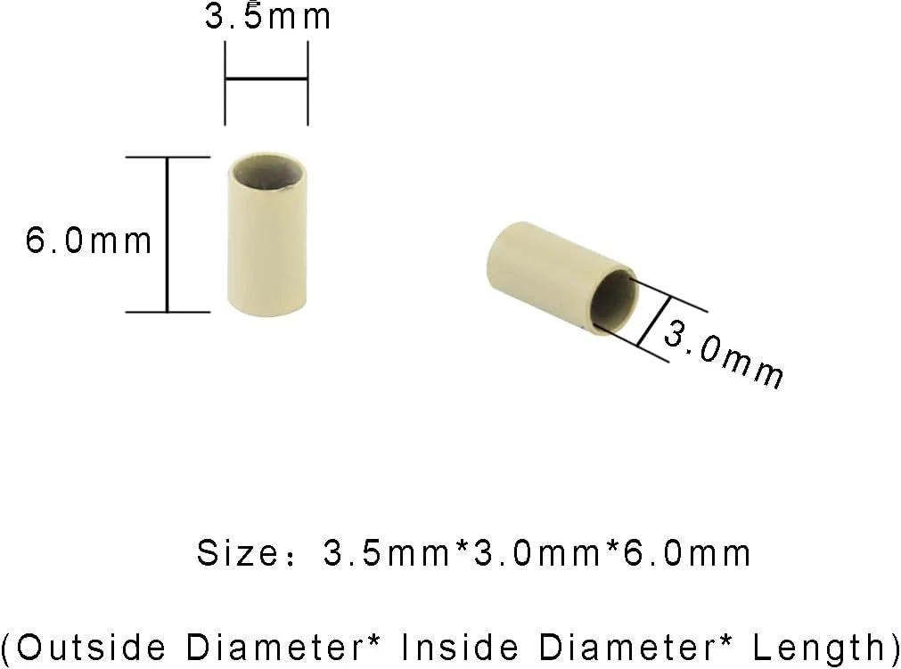 500 عدد حلقه های کوچک اتصال مهره ای 3.5x3.0x6.0mm لوله های مسی برای اکستنشن مو نوک پر (بلوند)