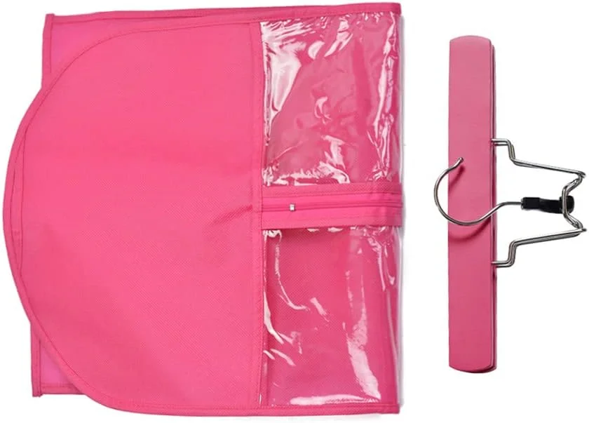 کیف نگهداری اکستنشن مو YANTAISIYU با آویز، کیف نگهداری کلاه گیس (صورتی)