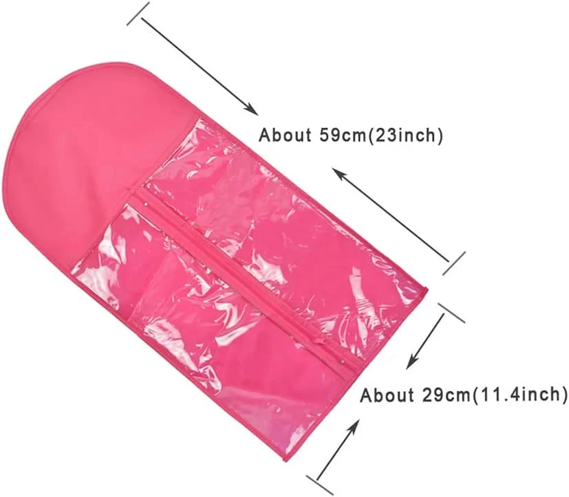 کیف نگهداری اکستنشن مو YANTAISIYU با آویز، کیف نگهداری کلاه گیس (صورتی)