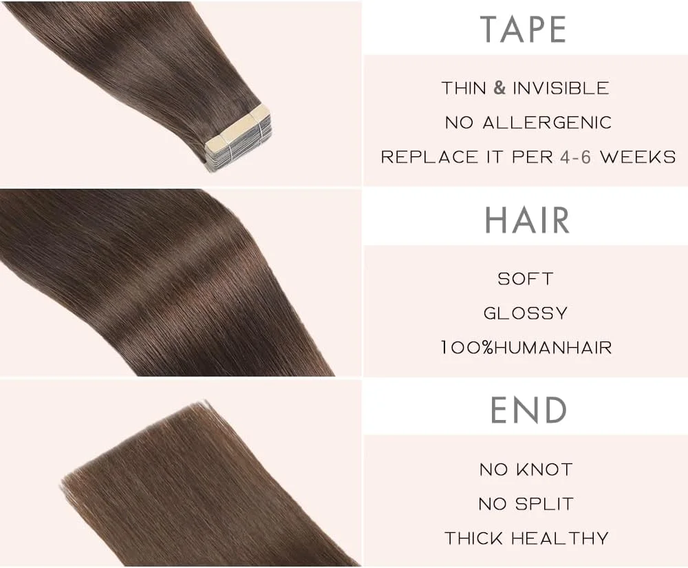 اکستنشن موی چسبی YDDM، 20 تکه، 35 سانتی متر، 40 گرم، قهوه ای تیره، اکستنشن موی چسبی نامرئی، اکستنشن موی چسبی طبیعی، اکستنشن موی پوستی (14 اینچ، 2#) اکستنشن موی چسبی YDDM، 20 تکه، 35 سانتی متر، 40 گرم، قهوه ای تیره، اکستنشن موی چسبی نامرئی، اکستنشن موی چسبی طبیعی، اکستنشن موی پوستی (14 اینچ، 2#)