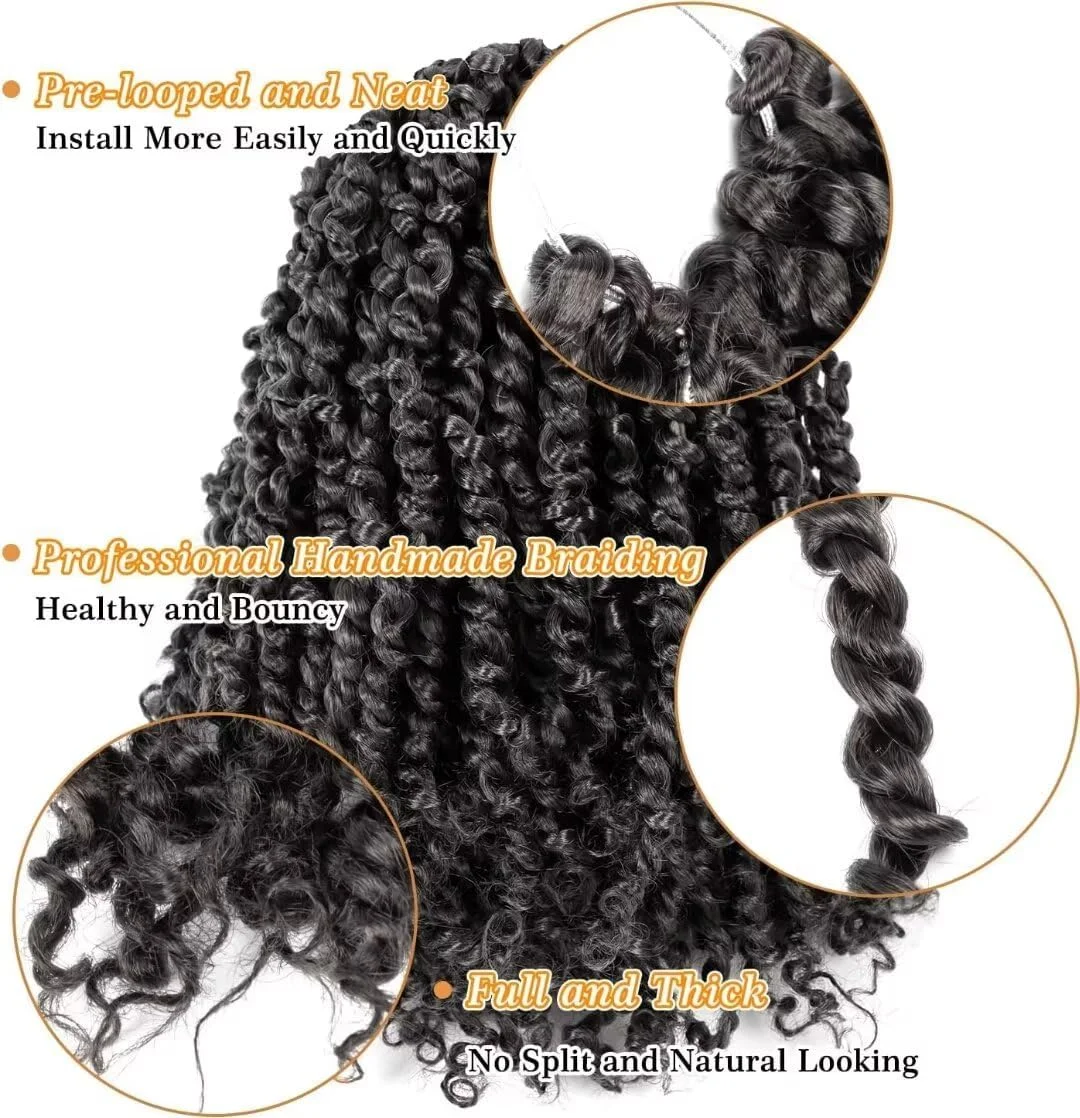 موهای بافت کروشه ای مدل Passion Twist YDDM، سایز 10 اینچ، 8 بسته، مناسب برای خانم‌های با پوست تیره، موهای بافت کروشه ای از قبل پیچیده شده، موهای بافت مصنوعی (10 اینچ، شماره 2)