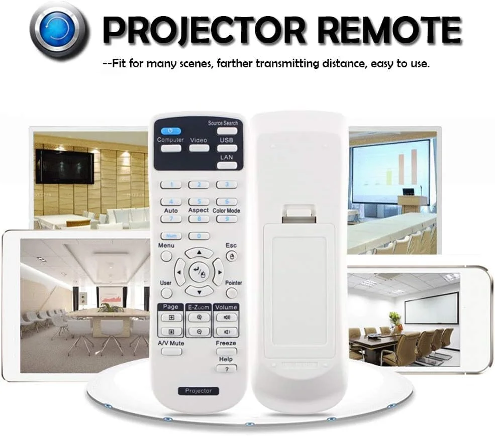 ریموت کنترل جایگزین برای پروژکتورهای اپسون | سازگار با BrightLink 675Wi+/680Wi/685Wi+/695Wi+/696Ui/710Ui | PowerLite 670/675W/680/685W/700U | Home Cinema LS100 | کنترلر مادون قرمز ریموت کنترل جایگزین برای پروژکتورهای اپسون | سازگار با BrightLink 675Wi+/680Wi/685Wi+/695Wi+/696Ui/710Ui | PowerLite 670/675W/680/685W/700U | Home Cinema LS100 | کنترلر مادون قرمز