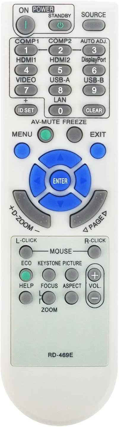 ریموت کنترل جایگزین RD-469E RD469E مناسب برای پروژکتورهای NEC DLP مدل های V302H UM301X V302X V302W V332X V332W VE303 VE303X M402X M282X M322X M322W NP-M282X NP-M322X NP-M322W NP-M402X M362W M283X M323X ریموت کنترل جایگزین RD-469E RD469E مناسب برای پروژکتورهای NEC DLP مدل های V302H UM301X V302X V302W V332X V332W VE303 VE303X M402X M282X M322X M322W NP-M282X NP-M322X NP-M322W NP-M402X M362W M283X M323X