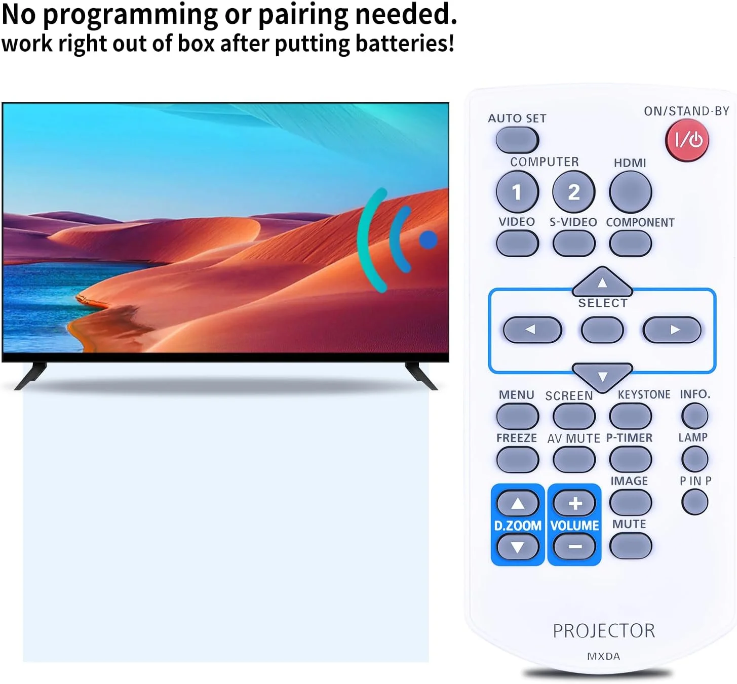 ریموت کنترل جایگزین MXDA سازگار با پروژکتور پاناسونیک PT-VX400U PT-VW330U PT-VW330E PT-VW330EA ریموت کنترل جایگزین MXDA سازگار با پروژکتور پاناسونیک PT-VX400U PT-VW330U PT-VW330E PT-VW330EA