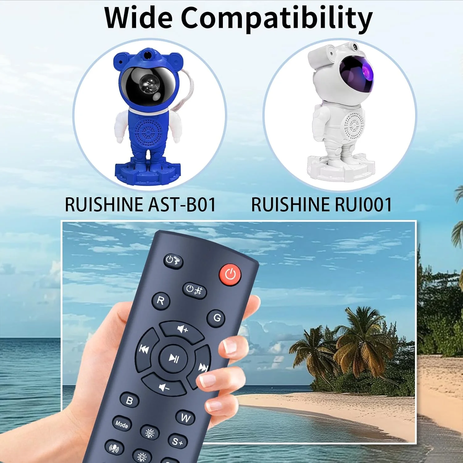ریموت کنترل جایگزین RETROSUN سازگار با پروژکتور کهکشانی RUISHINE مدل AST-B01 و RUI001 ریموت کنترل جایگزین RETROSUN سازگار با پروژکتور کهکشانی RUISHINE مدل AST-B01 و RUI001