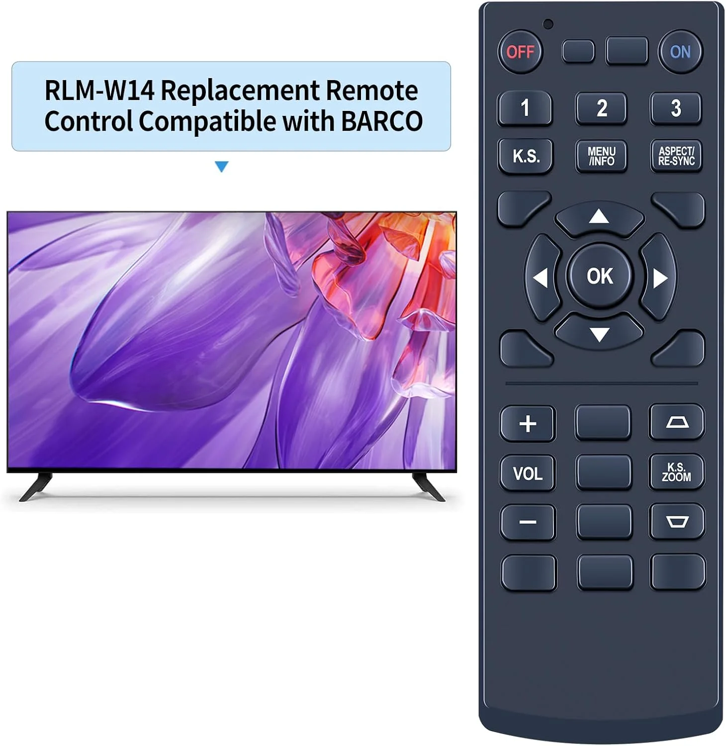 ریموت کنترل جایگزین RETROSUN سازگار با پروژکتور بارکو RLM-W14 RLM-W8 RLS-W12 RLM-W6 ریموت کنترل جایگزین RETROSUN سازگار با پروژکتور بارکو RLM-W14 RLM-W8 RLS-W12 RLM-W6