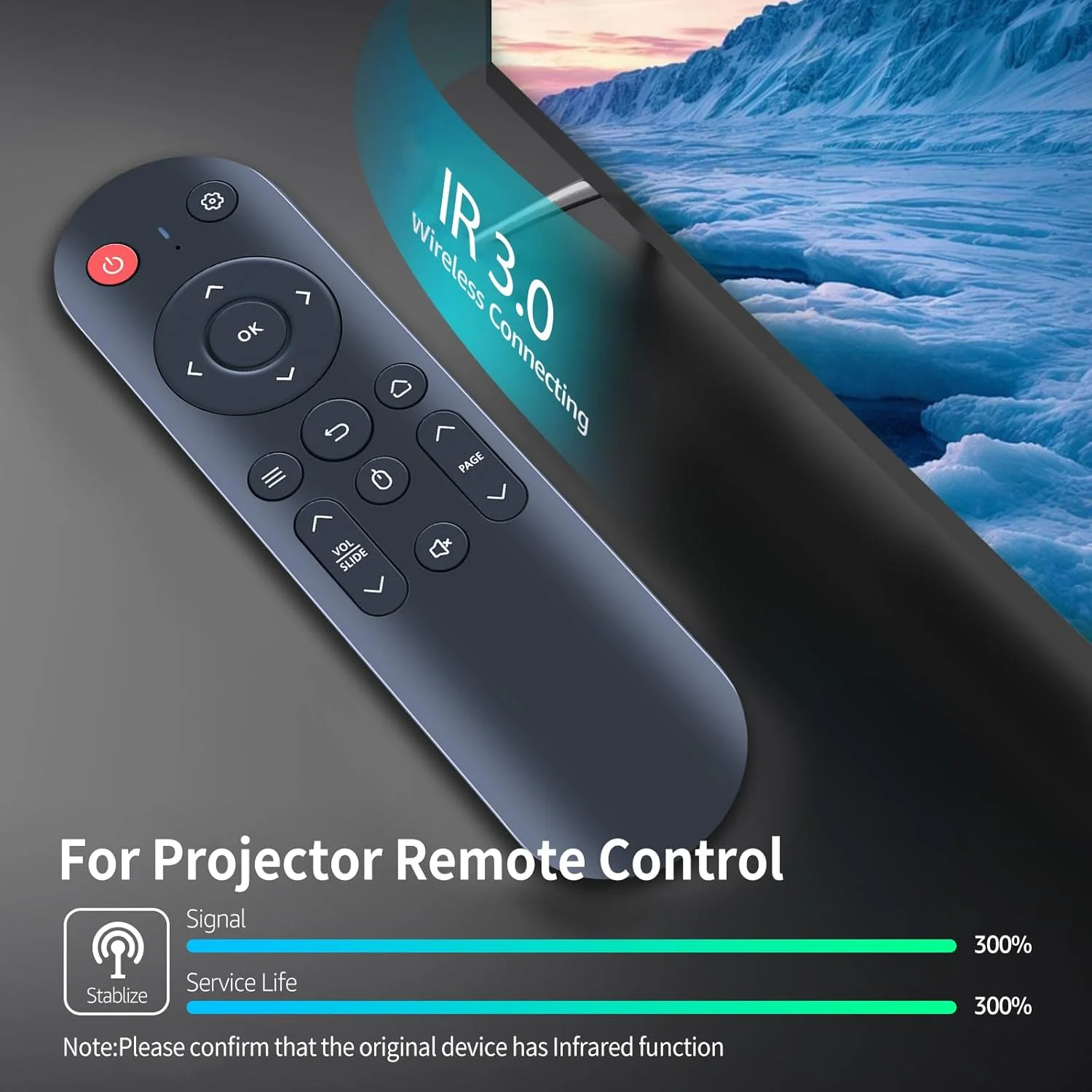 ریموت کنترل جایگزین RETROSUN سازگار با پروژکتور مینی قابل حمل Maypug P1 4K ریموت کنترل جایگزین RETROSUN سازگار با پروژکتور مینی قابل حمل Maypug P1 4K