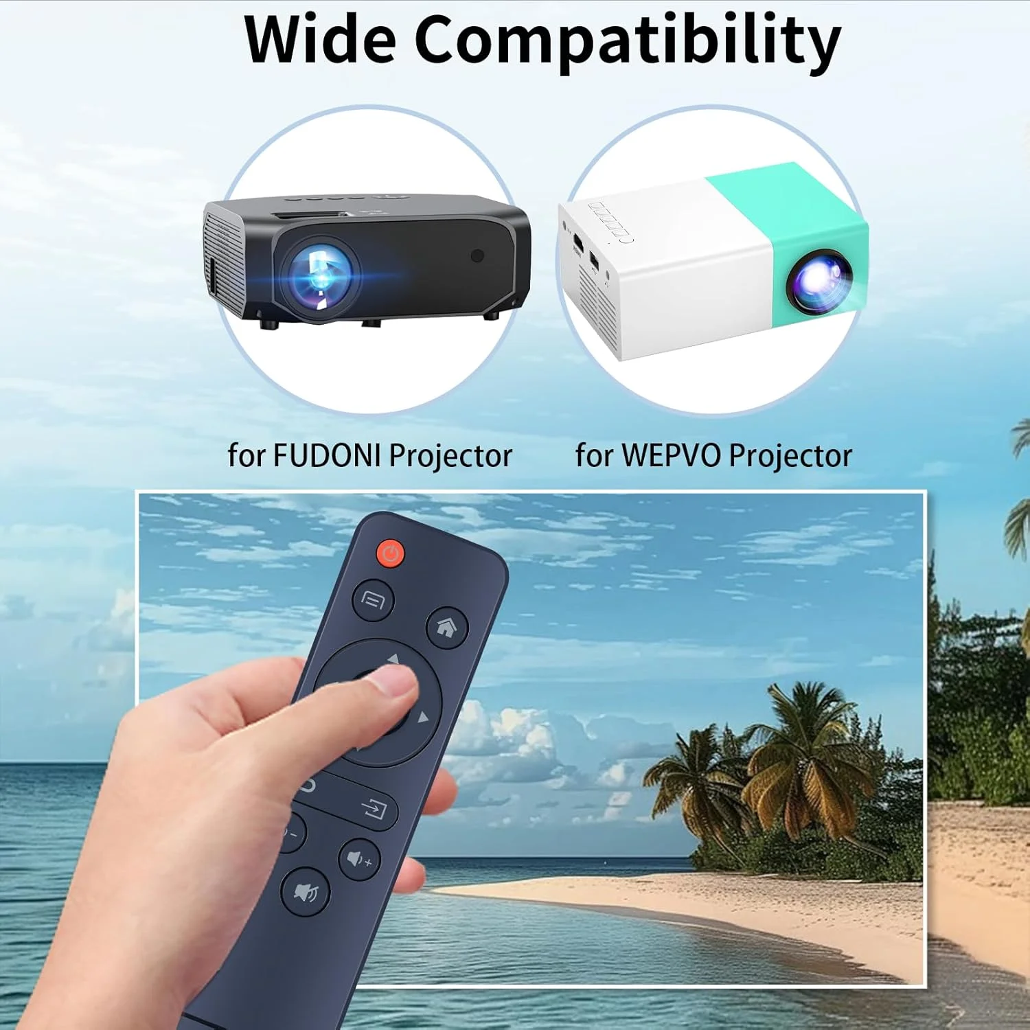 ریموت کنترل جایگزین RETROSUN برای پروژکتور فیلم فضای باز FUDONI GC666، پروژکتور P1، R7 R7A 1080P، برای wepvo YG300Plus