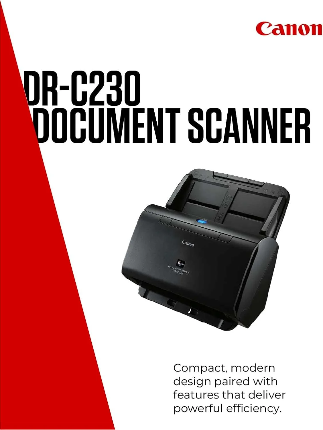 اسکنر تغذیه برگه ای کانن مدل Image Formula DR-C230 با وضوح 600x600 DPI و سایز A4 - مشکی