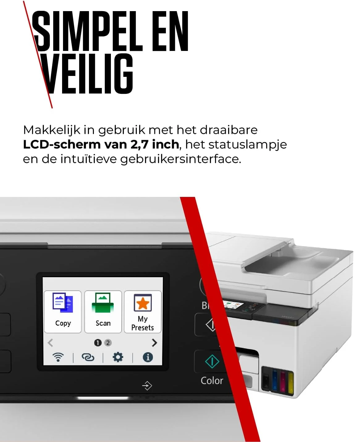 پرینتر کانن MAXIFY GX2050 برای خانه و دفتر کار - پرینتر رنگی و اسکنر همه کاره بی سیم | پرینتر جوهر افشان MegaTank، دستگاه کپی، اسکنر و فکس | اتصال WiFi، اترنت و USB پرینتر A4