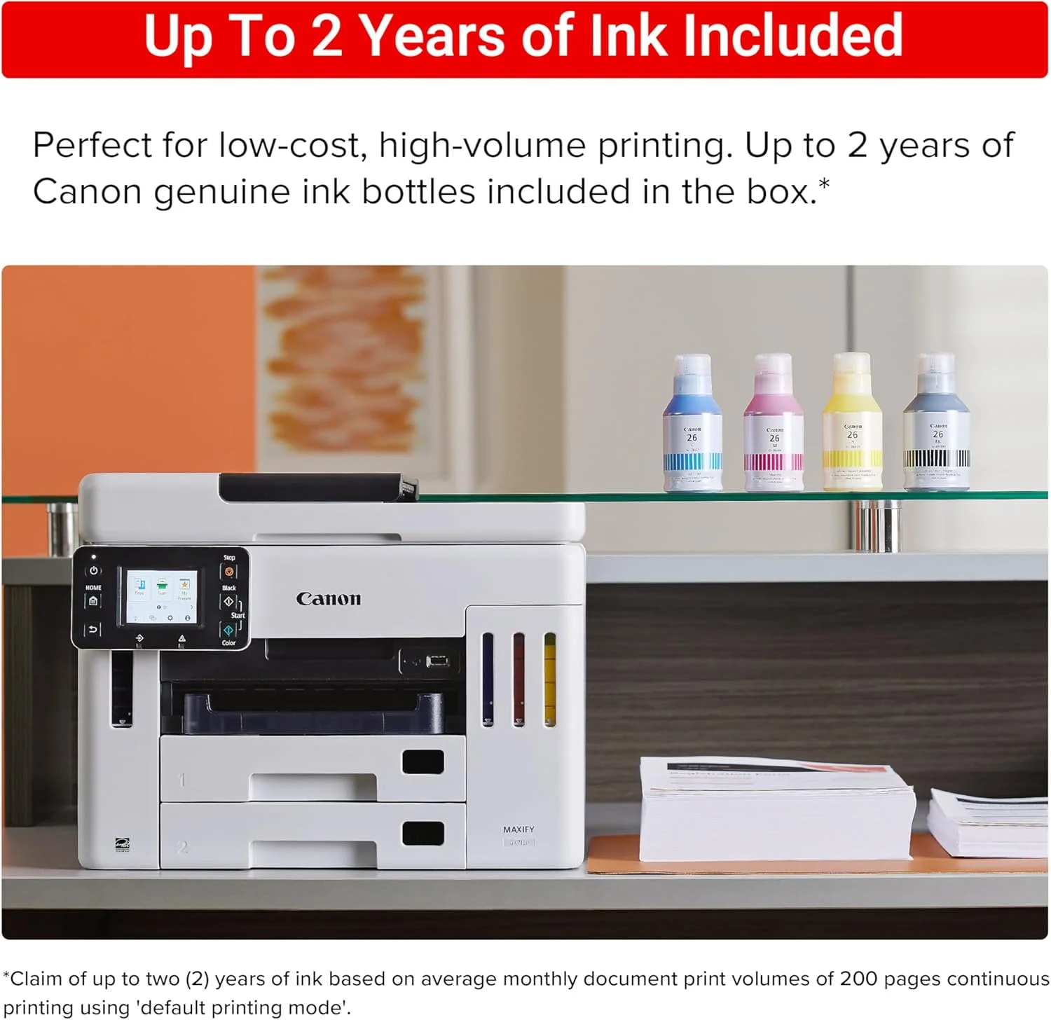 پرینتر چندکاره بی سیم کانن مدل Megatank GX7120، چاپ، کپی، اسکن و فکس با صفحه لمسی 2.7 اینچی LCD و تغذیه خودکار اسناد، سفید پرینتر چندکاره بی سیم کانن مدل Megatank GX7120، چاپ، کپی، اسکن و فکس با صفحه لمسی 2.7 اینچی LCD و تغذیه خودکار اسناد، سفید