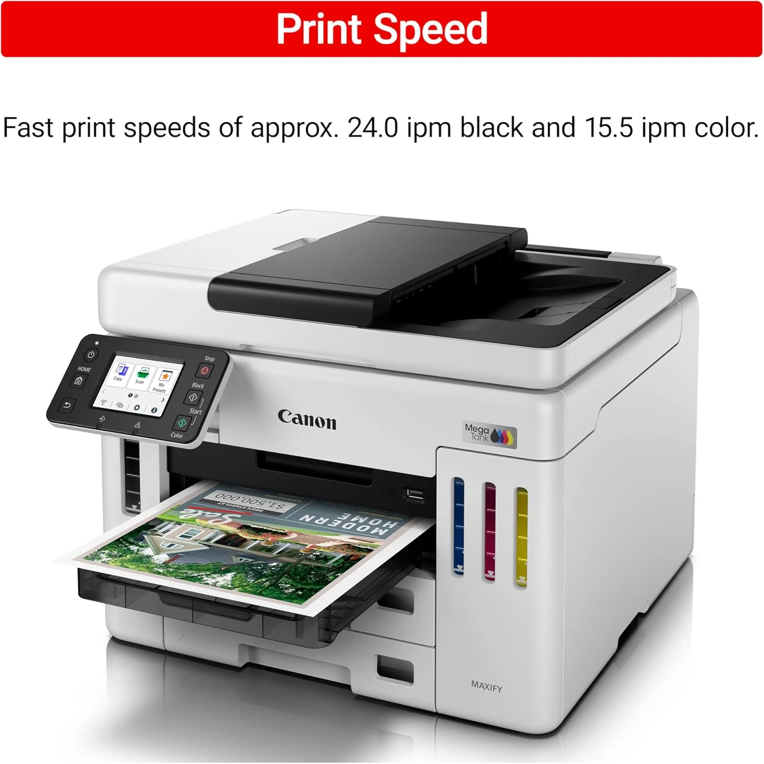 پرینتر چندکاره بی سیم کانن مدل Megatank GX7120، چاپ، کپی، اسکن و فکس با صفحه لمسی 2.7 اینچی LCD و تغذیه خودکار اسناد، سفید پرینتر چندکاره بی سیم کانن مدل Megatank GX7120، چاپ، کپی، اسکن و فکس با صفحه لمسی 2.7 اینچی LCD و تغذیه خودکار اسناد، سفید