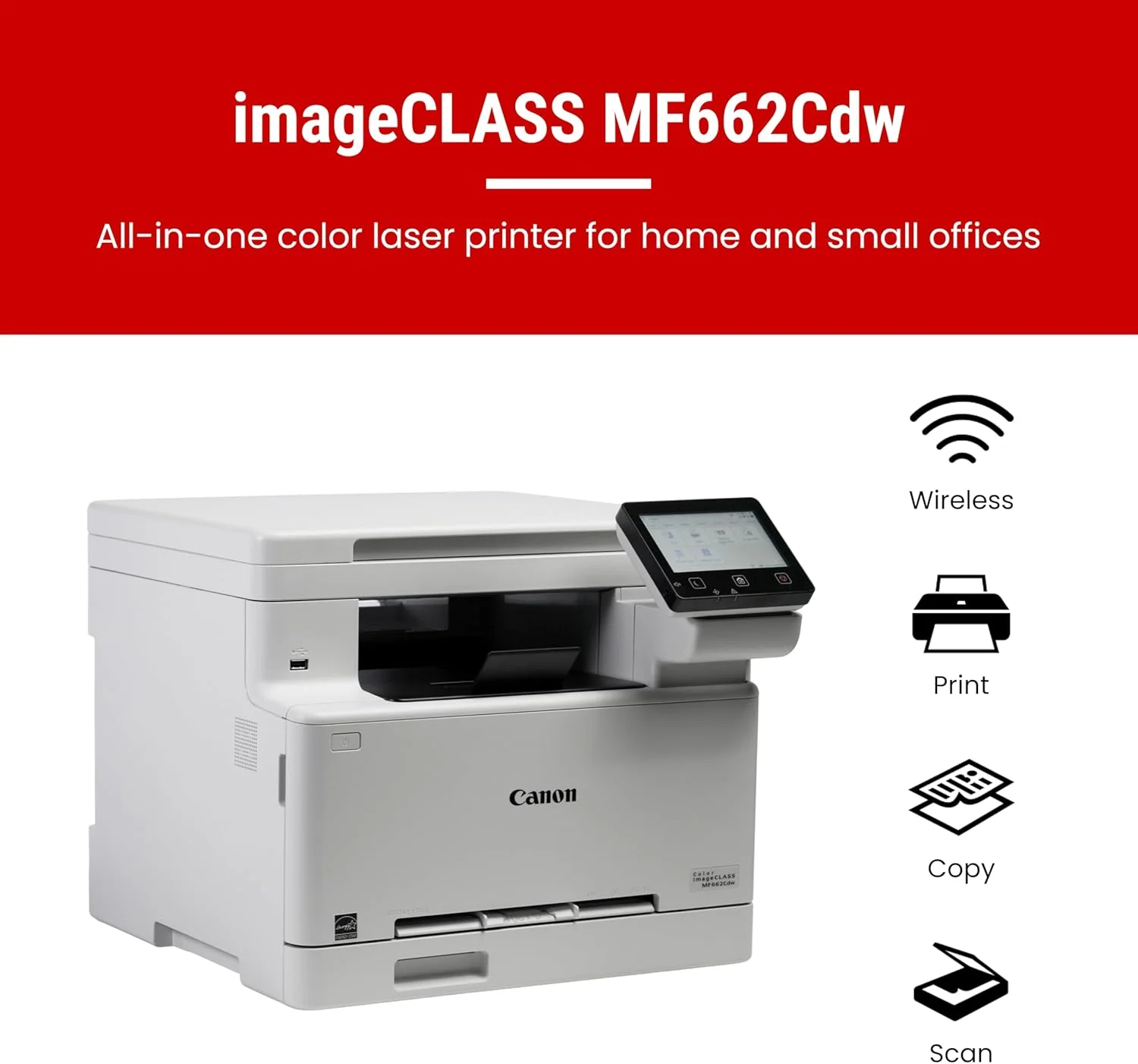 پرینتر لیزری رنگی دو رو زن بی‌سیم کانن مدل imageCLASS MF662Cdw با قابلیت کپی و اسکن، 26 صفحه در دقیقه