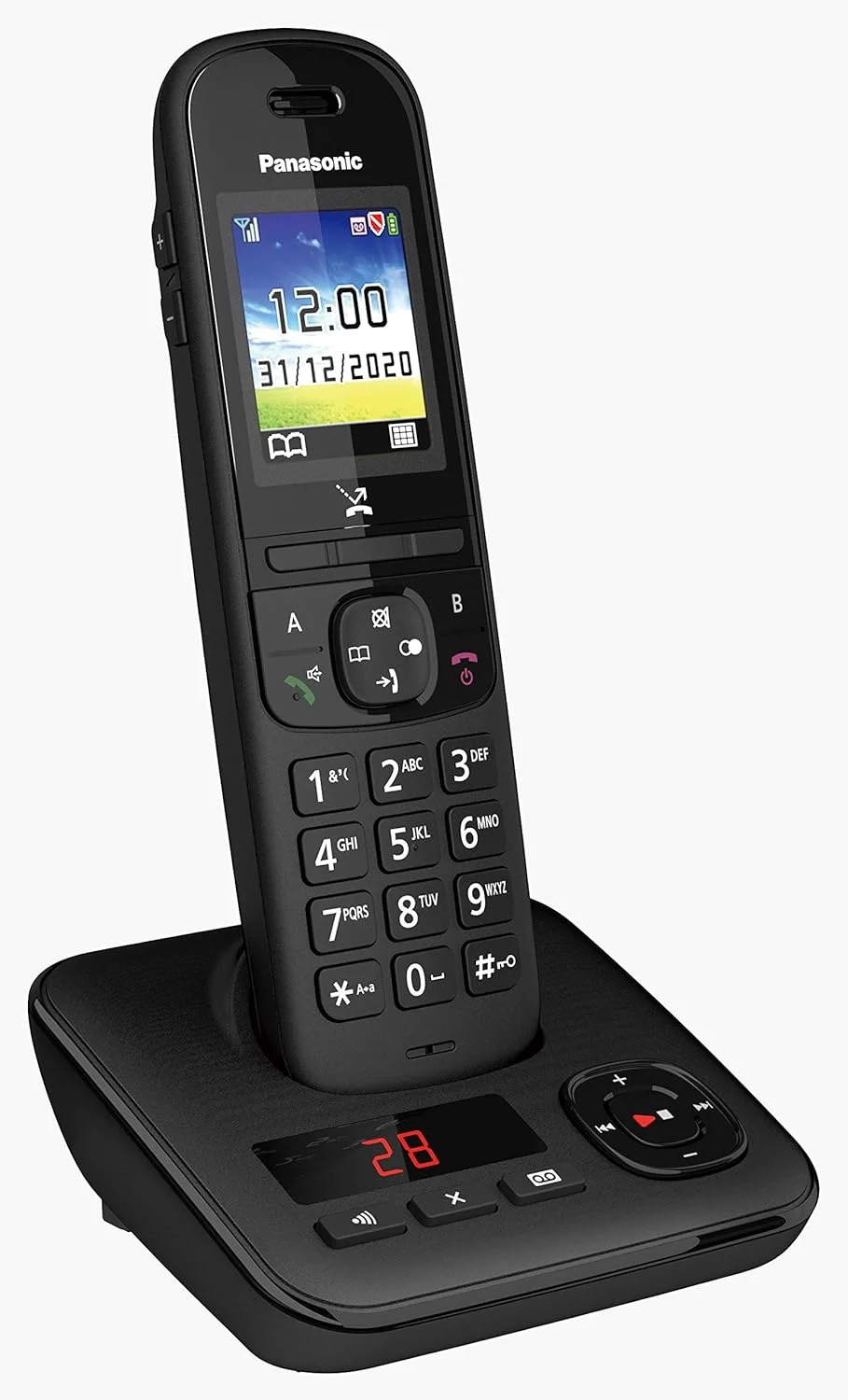 تلفن بی سیم پاناسونیک مدل TGH720 به همراه پیغام گیر و مسدود کننده خودکار تماس، دارای پایه شارژ تلفن بی سیم پاناسونیک مدل TGH720 به همراه پیغام گیر و مسدود کننده خودکار تماس، دارای پایه شارژ