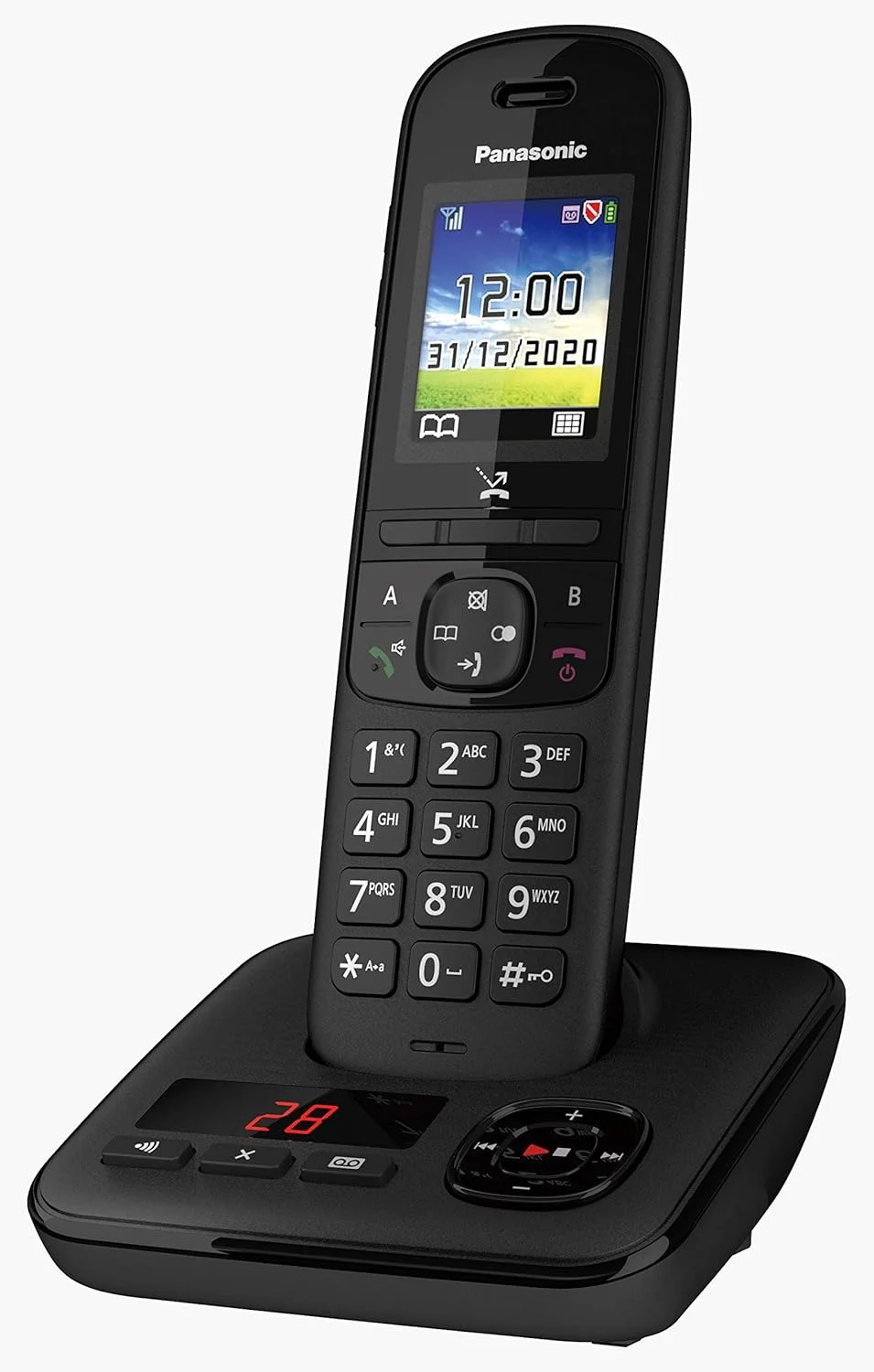 تلفن بی سیم پاناسونیک مدل TGH720 به همراه پیغام گیر و مسدود کننده خودکار تماس، دارای پایه شارژ