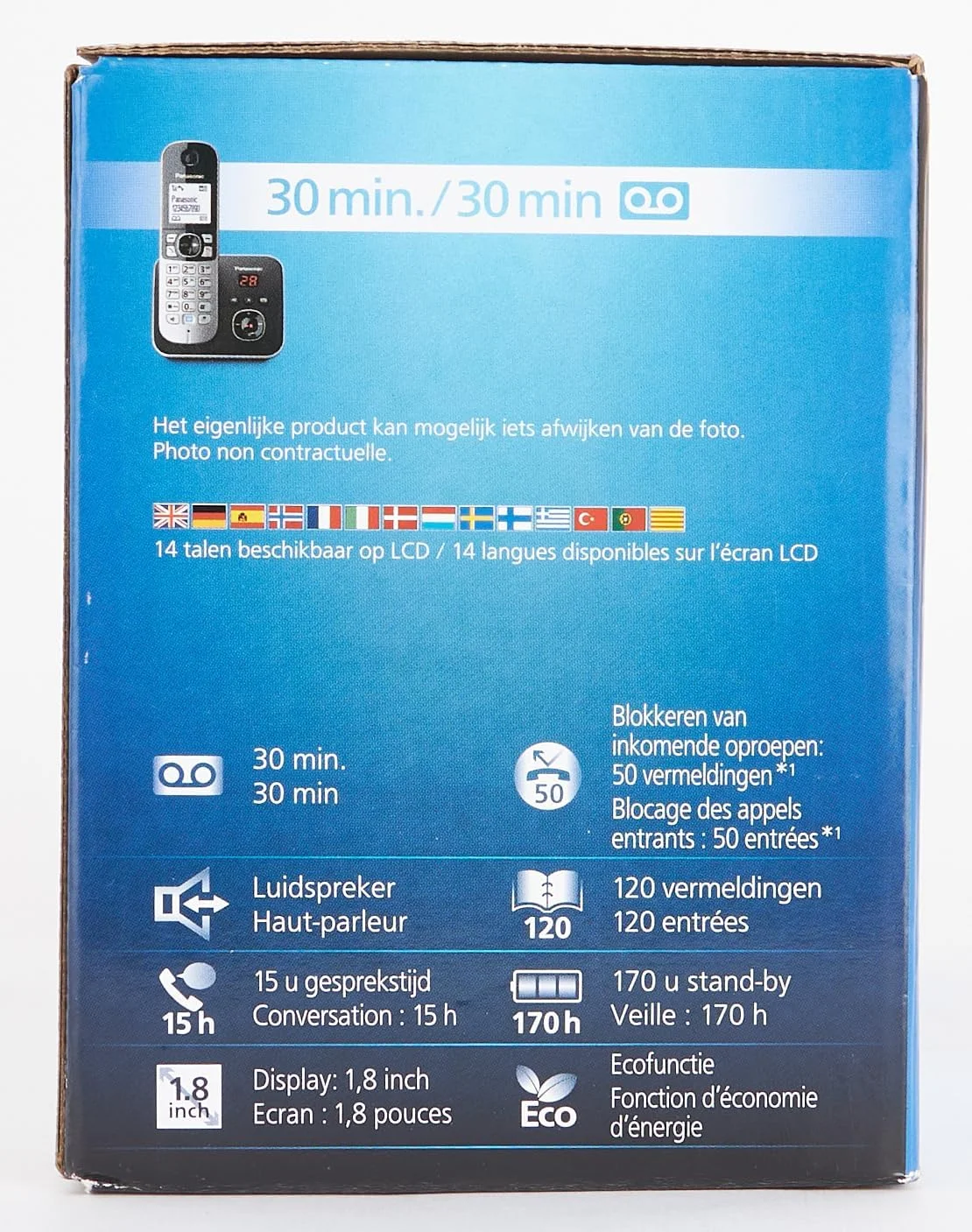 تلفن بی سیم پاناسونیک مدل KX-TG6821 مشکی با منشی تلفنی