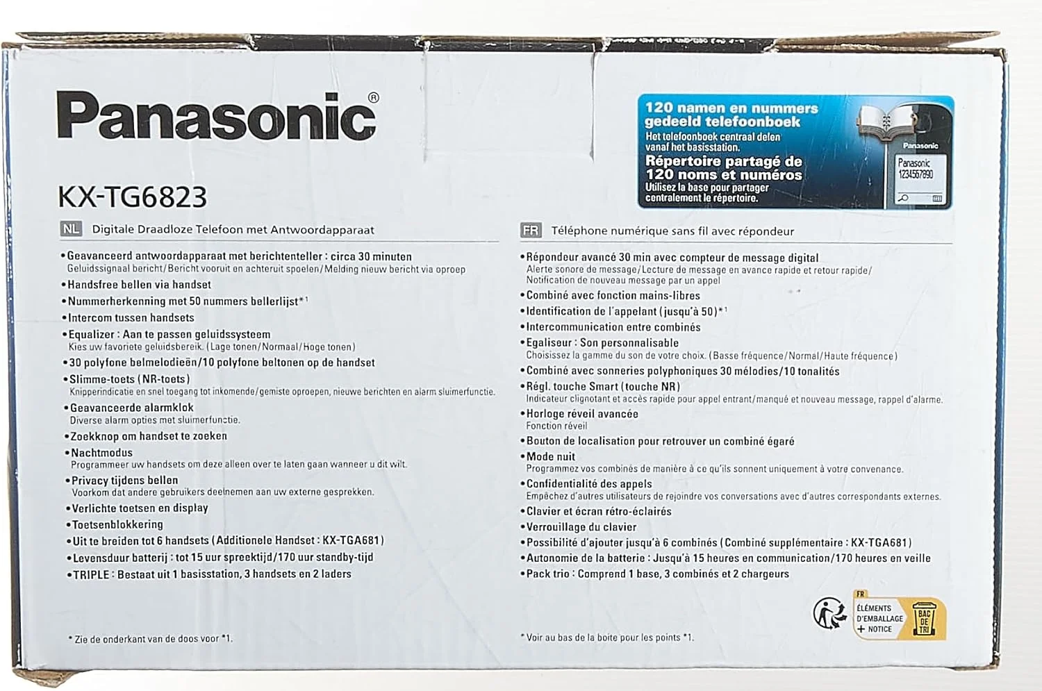 تلفن بی سیم پاناسونیک KX-TG6823، مشکی، دارای پیغام گیر دیجیتال، صفحه نمایش LCD 1.8 اینچی، نمایشگر شماره تماس گیرنده، حافظه 120 نام و شماره، 30 دقیقه ضبط صدا، هندزفری تلفن بی سیم پاناسونیک KX-TG6823، مشکی، دارای پیغام گیر دیجیتال، صفحه نمایش LCD 1.8 اینچی، نمایشگر شماره تماس گیرنده، حافظه 120 نام و شماره، 30 دقیقه ضبط صدا، هندزفری