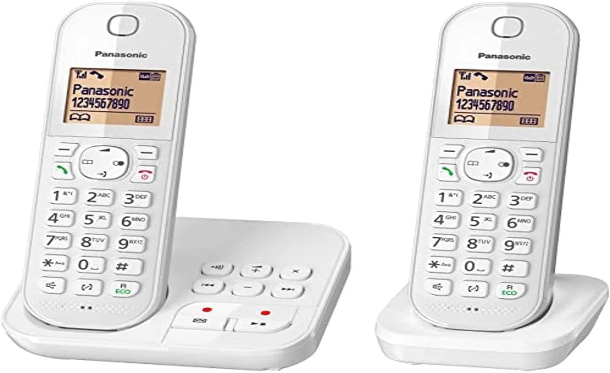 تلفن ثابت پاناسونیک تلفن DECT دوتایی سفید تلفن ثابت پاناسونیک تلفن DECT دوتایی سفید