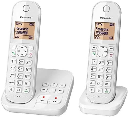 تلفن ثابت پاناسونیک تلفن DECT دوتایی سفید تلفن ثابت پاناسونیک تلفن DECT دوتایی سفید