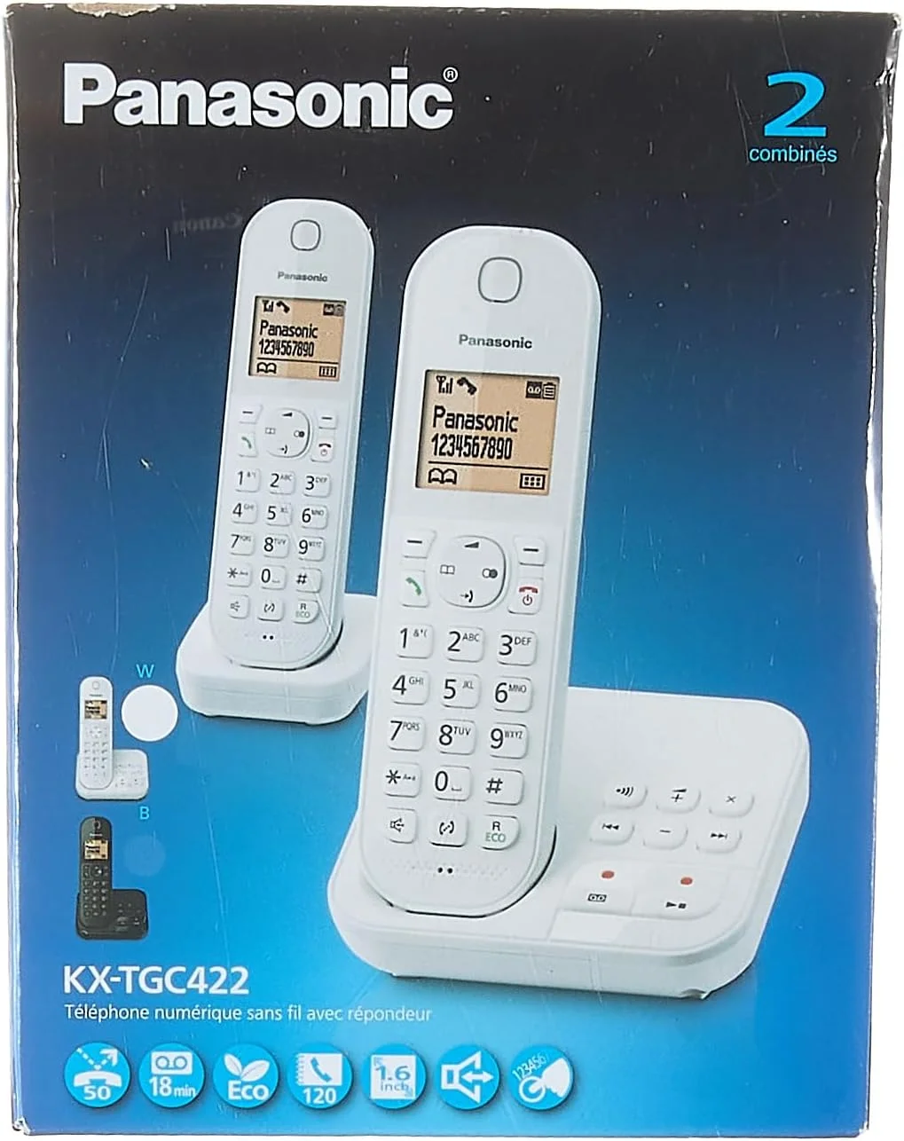 تلفن ثابت پاناسونیک تلفن DECT دوتایی سفید تلفن ثابت پاناسونیک تلفن DECT دوتایی سفید