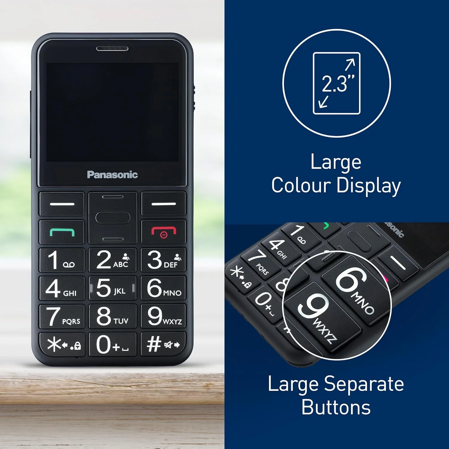 گوشی موبایل پاناسونیک مخصوص سالمندان - مدل KX-TU155 - صفحه نمایش 2.4 اینچی - حافظه تا 32 گیگابایت - دکمه اضطراری - همراه با پایه شارژ - مشکی گوشی موبایل پاناسونیک مخصوص سالمندان - مدل KX-TU155 - صفحه نمایش 2.4 اینچی - حافظه تا 32 گیگابایت - دکمه اضطراری - همراه با پایه شارژ - مشکی
