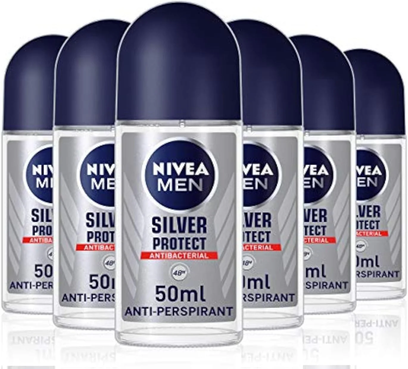 رول ضد تعریق مردانه نیوآ Silver Protect با ماندگاری 48 ساعته، 50 میلی لیتر، بسته 6 عددی