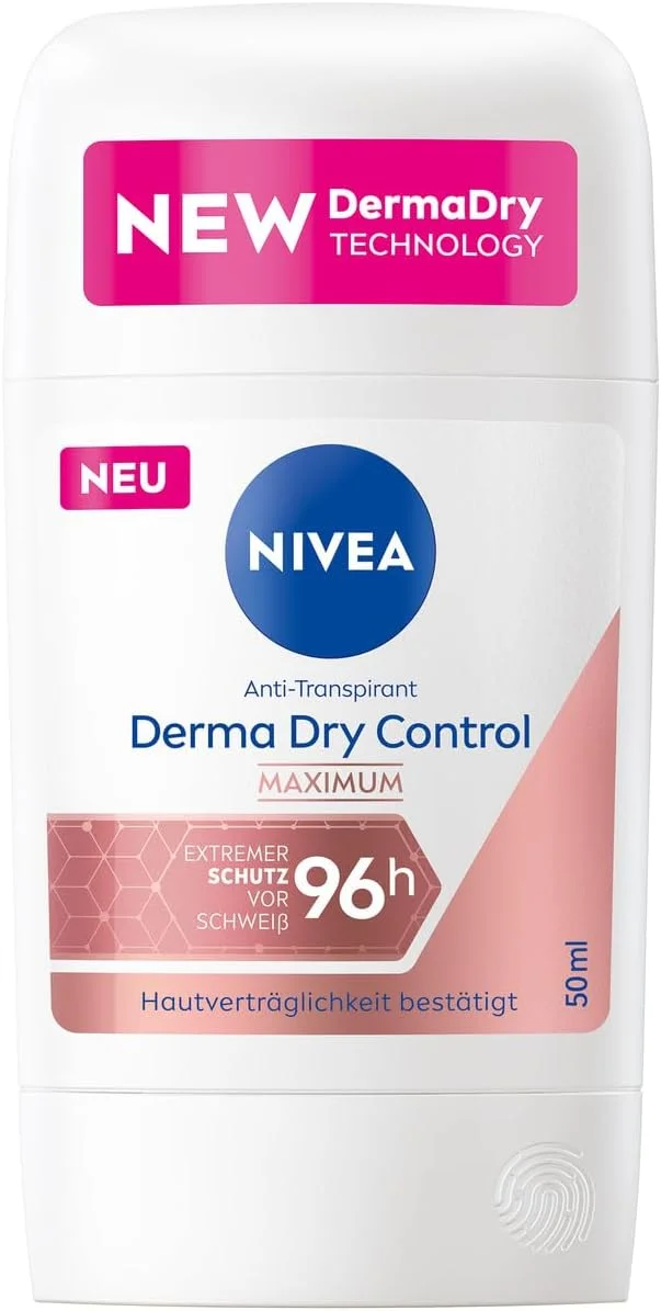 استیک ضد تعریق نیوآ DermaDry Control، محافظت شدید 96 ساعته در برابر تعریق، دئودورانت ملایم برای احساس پوستی نرم و لطیف (50 میلی لیتر)