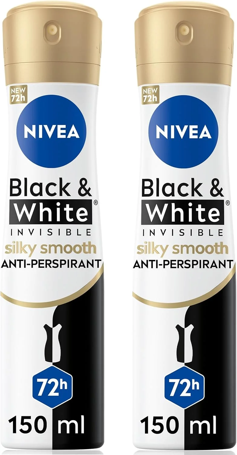 اسپری ضد تعریق زنانه نیوآ Black & White Silky Smooth، 2 عدد 150 میلی لیتر، 82282