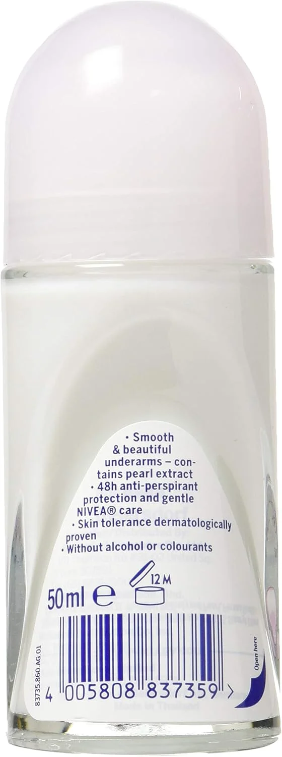 (بسته 3 عددی) نیوآ PEARL & BEAUTY، رول ضد تعریق و خوشبو کننده بدن زنانه. محافظت 48 ساعته در برابر خیسی زیر بغل. (بسته 3 عددی، 50 میلی لیتر در هر بطری)