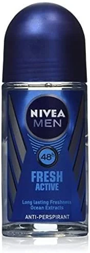 نیوآ فرش اکتیو، رول ضد تعریق و خوشبو کننده مردانه (بسته 2 عددی). محافظت 48 ساعته در برابر خیسی زیر بغل. (بسته 2 عددی، 50 میلی لیتر در هر بطری)