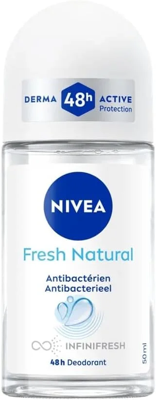 دئودورانت رولی زنانه نیوآ فرش نچرال 0% با ماندگاری 48 ساعته، ضد تعریق زیر بغل با رایحه ای با طراوت و ماندگار، فاقد آلومینیوم، 1 عدد 50 میلی لیتر (بسته بندی ممکن است متفاوت باشد)