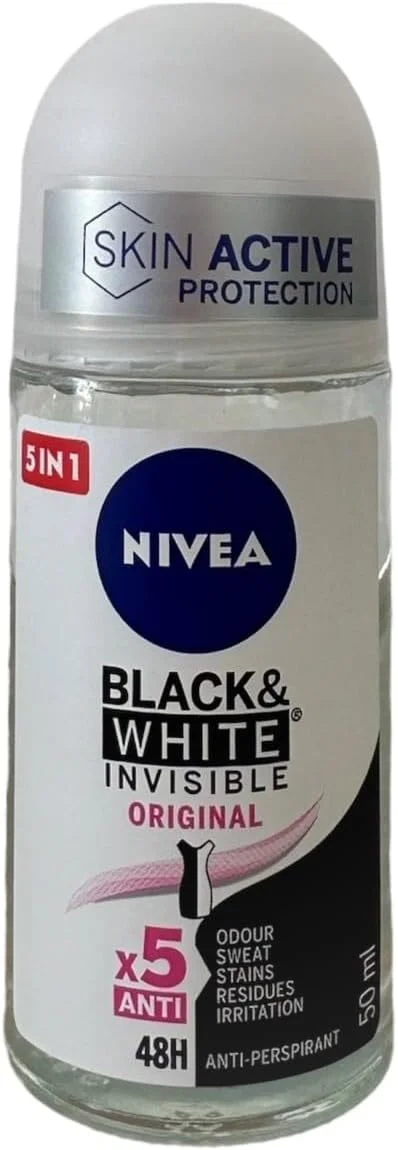 رول ضد تعریق نیوآ 50 میلی لیتر مدل Invisible Black And White Clear اورجینال