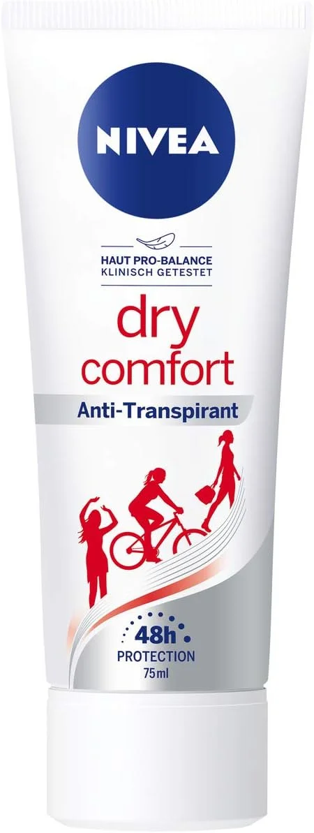کرم دئودورانت Dry Comfort نیوآ بسته 6 عددی (6 × 75 میلی لیتر)، ضد تعریق برای هر موقعیت روزمره، دئودورانت با محافظت 48 ساعته