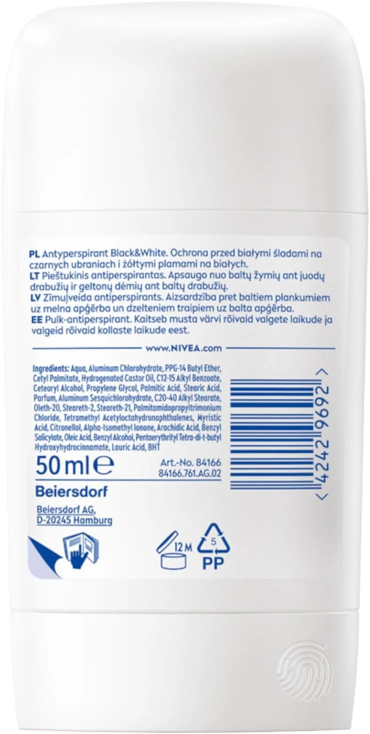 استیک ضد تعریق نیوآ Black & White Silky Smooth، 50 میلی لیتر