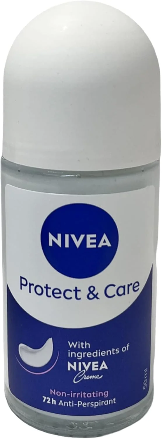 دئودورانت رولی نیوآ Protect & Care - 0% الکل، محافظت ضد تعریق مطمئن بدون تحریک، 48 ساعته، 50 میلی لیتر (بسته 3 عددی)