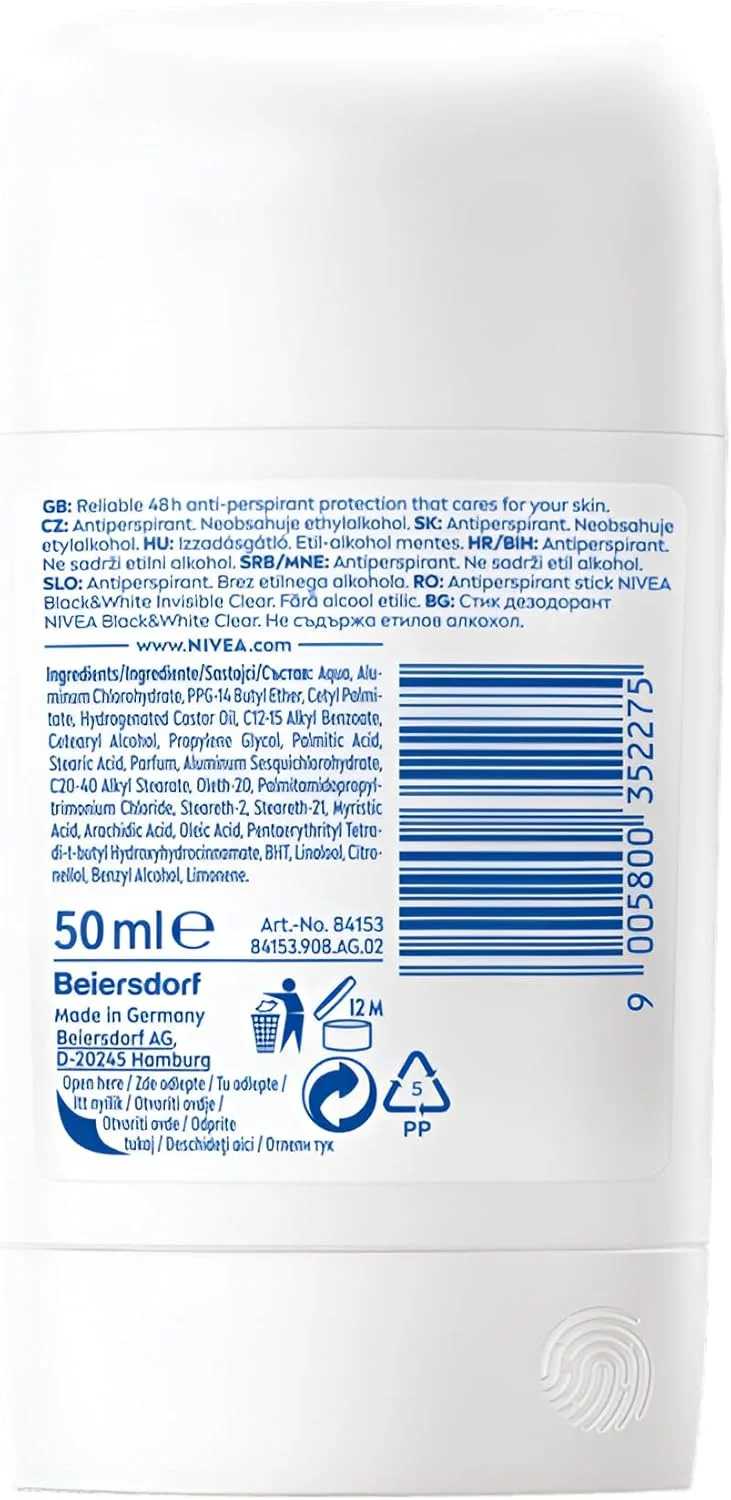 استیک ضد تعریق زنانه نیوآ بلک اند وایت کلیر 50 میلی لیتر