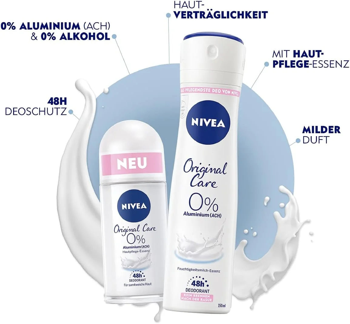 دئودورانت رولی نیوآ Original Care (50 میلی لیتر)، بدون آلومینیوم و بدون الکل، حاوی عصاره مراقبت از پوست دئودورانت رولی نیوآ Original Care (50 میلی لیتر)، بدون آلومینیوم و بدون الکل، حاوی عصاره مراقبت از پوست