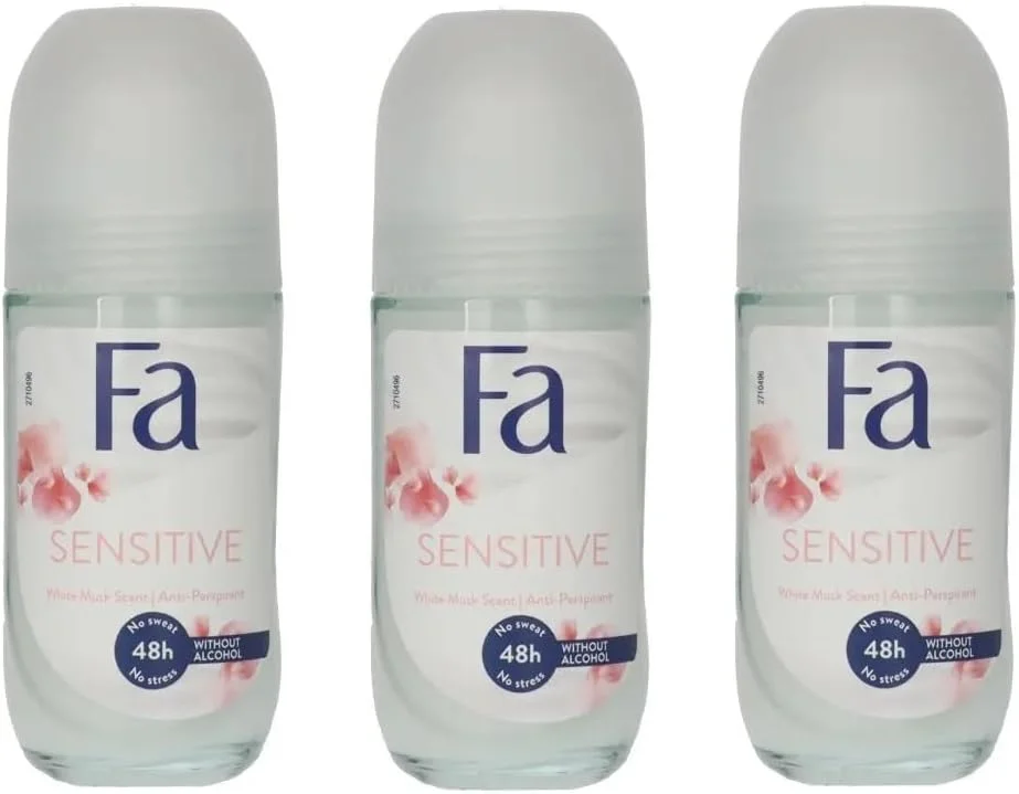 (بسته 3 عددی) رول ضد تعریق زنانه فا مدل Invisible Sensitive (بسته 3 عددی، 50 میلی لیتر در هر بطری)
