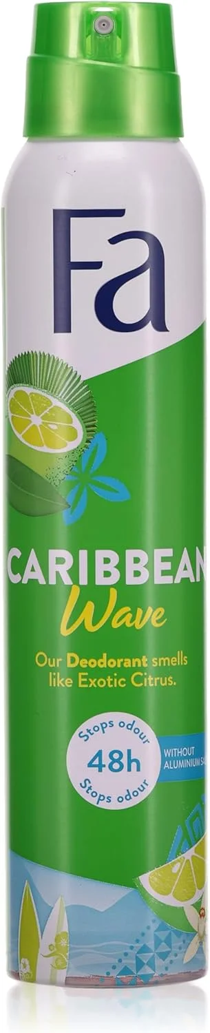 اسپری خوشبو کننده بدن فا Caribbean Wave - لیمو، 200 میلی لیتر