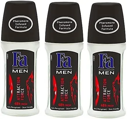 رول ضد تعریق مردانه فا مدل Attraction Force با ماندگاری 48 ساعته 50 میلی لیتر (بسته 3 عددی)