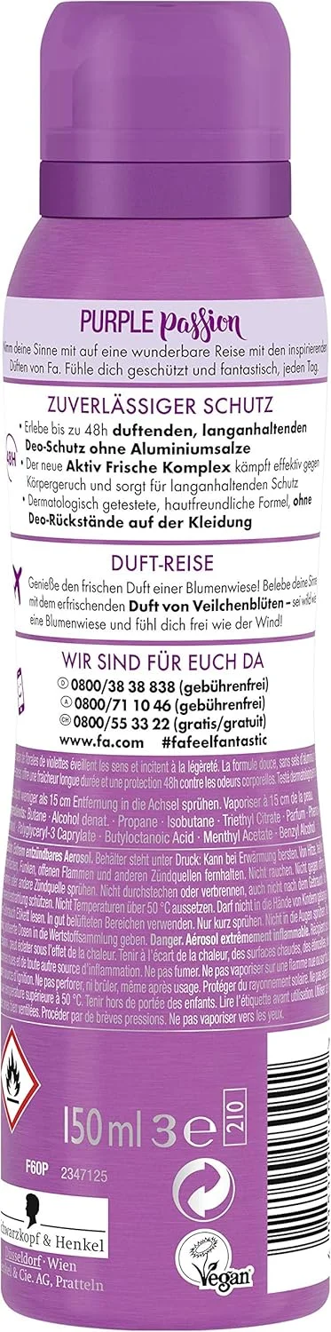 اسپری خوشبو کننده بدن فا (بسته 6 عددی)