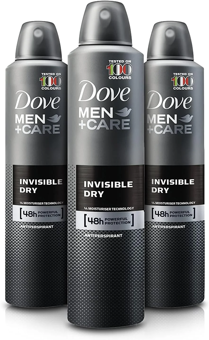 اسپری ضد تعریق مردانه و زنانه داو Invisible Dry Strong، دئودورانت ضد عرق با رایحه خنک، تازه و تمیز، محافظت 48 ساعته، بسته بزرگ (3 x 250ml)