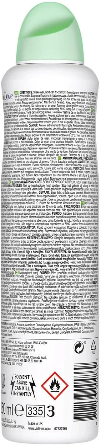 اسپری ضد تعریق زنانه داو Go Fresh خیار، محافظت طولانی مدت در برابر تعریق و بوی بدن برای رایحه ای تمیز و تازه 250 میلی لیتر (بسته 3 عددی)