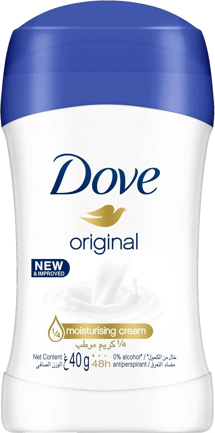 استیک ضد تعریق زنانه داو برای محافظت طراوت بخش 48 ساعته، اورجینال، بدون الکل، 40 گرم