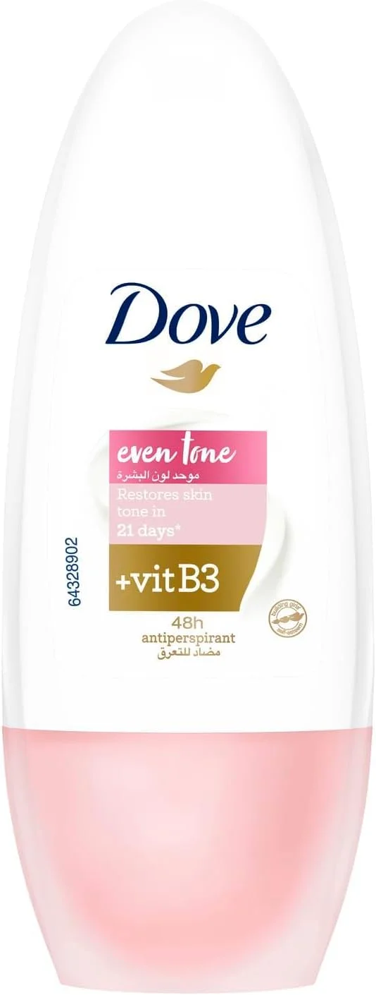 رول ضد تعریق داو، یکنواخت کننده رنگ پوست زیر بغل، با رایحه شکوفه های جوان کننده، محافظت 48 ساعته در برابر تعریق و بوی نامطبوع، 50 میلی لیتر