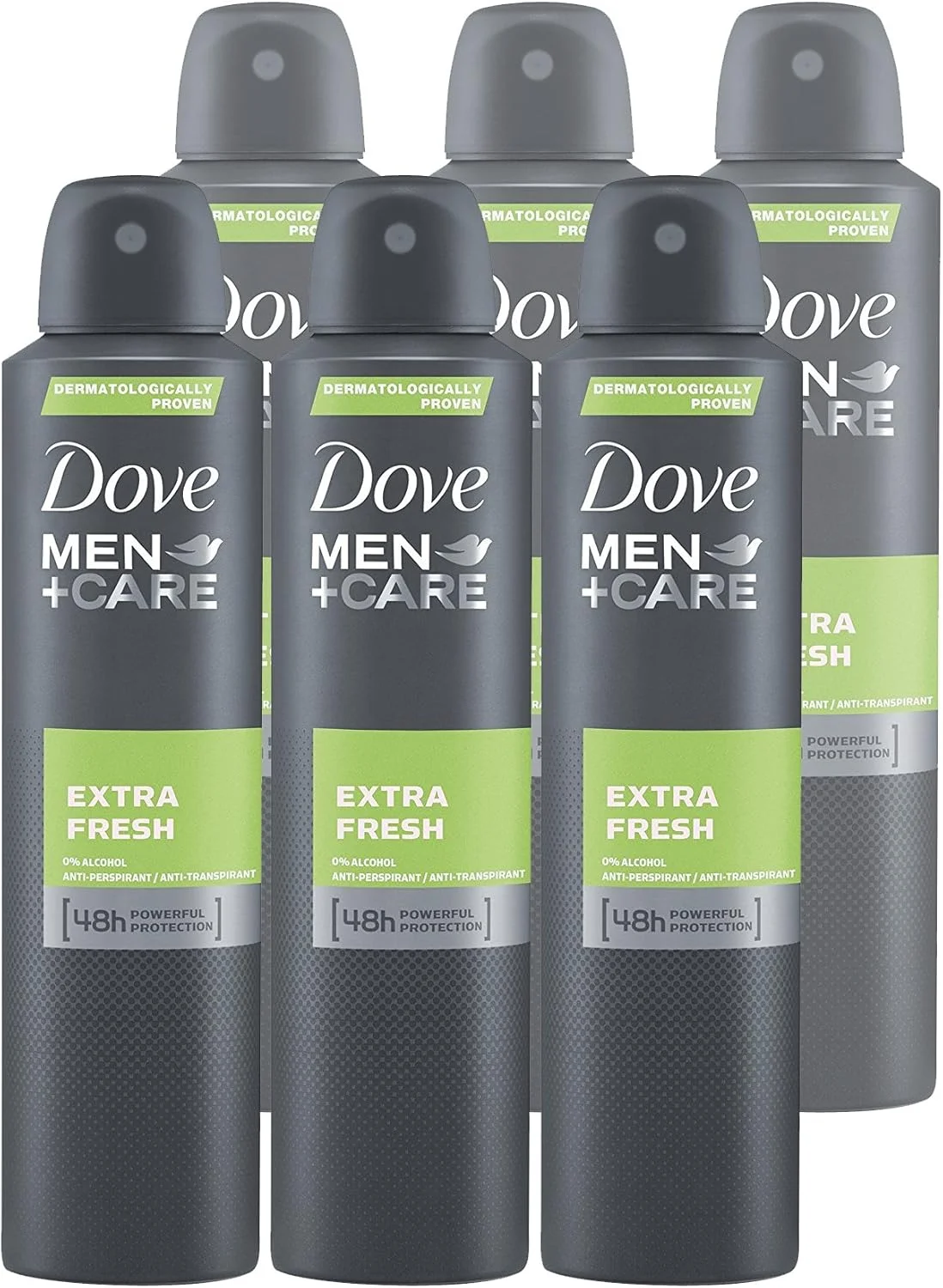 Dove Men+Care | ضد تعریق Extra Fresh، محافظت قدرتمند 48 ساعته | 250 میلی لیتر، بسته 6 عددی