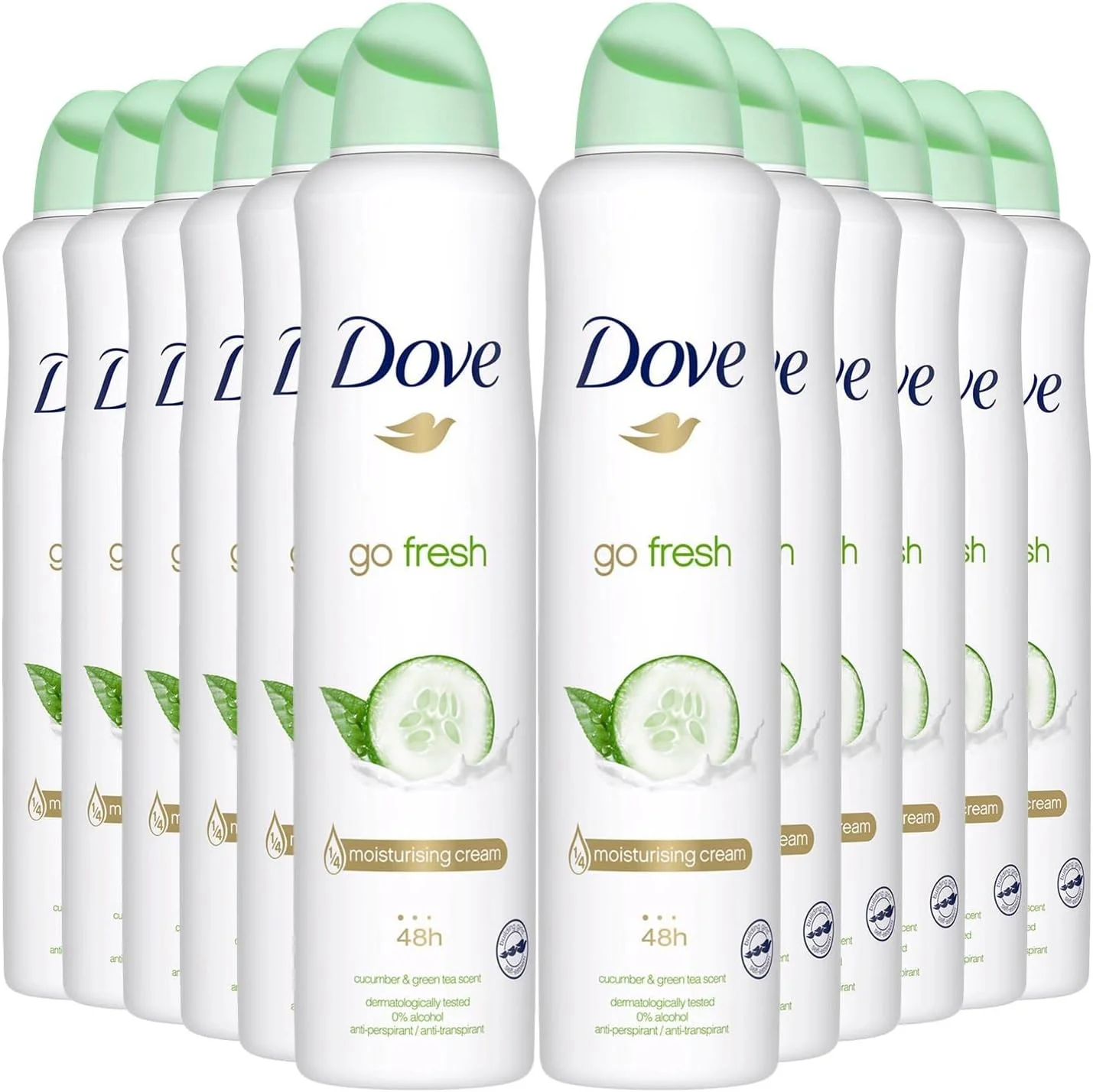 اسپری دئودورانت داو با رایحه خیار و چای سبز 250 میلی لیتر