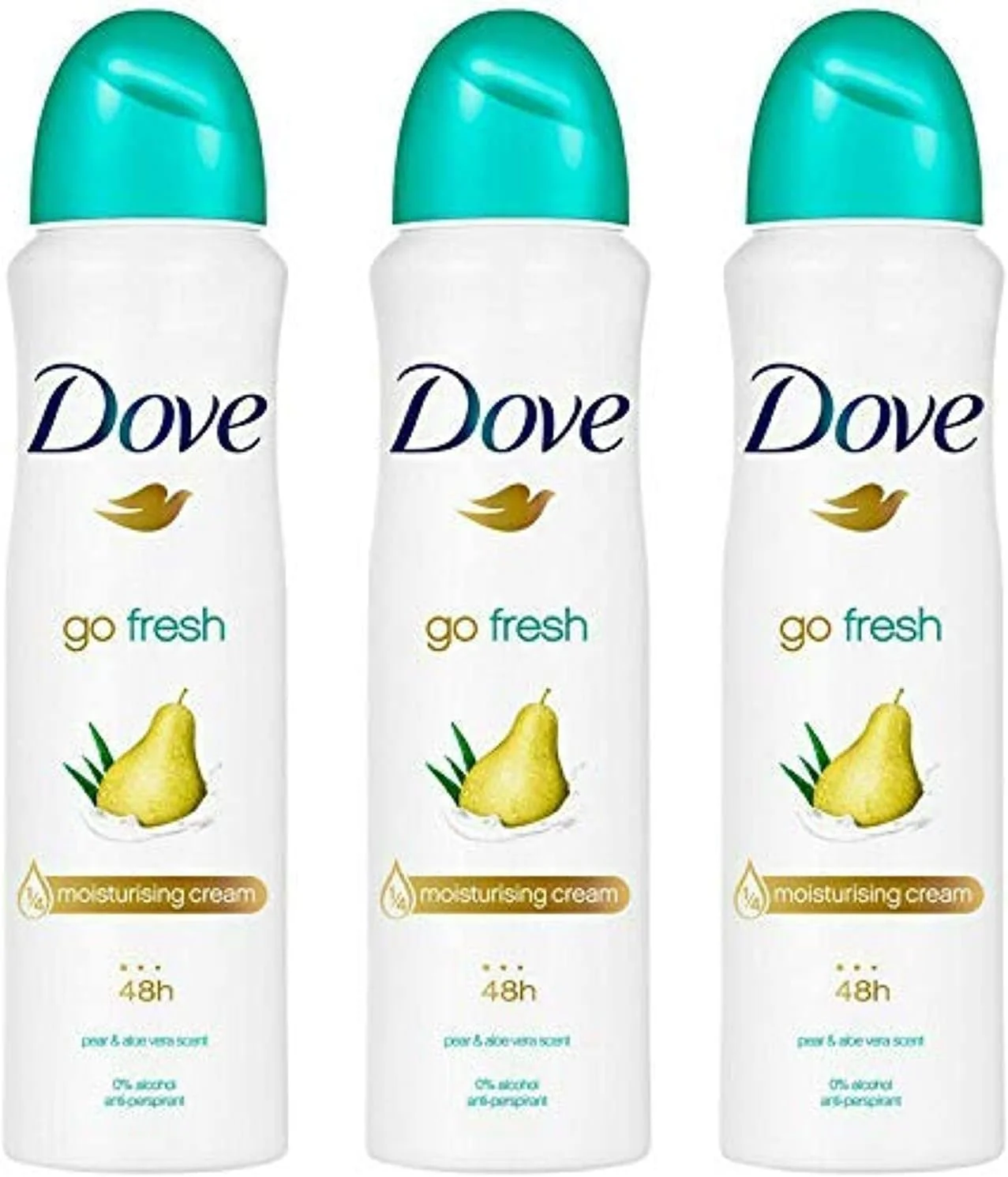 اسپری ضد تعریق زنانه داو با رایحه گلابی و آلوئه ورا، بسته 3 عددی، 150 میلی لیتر